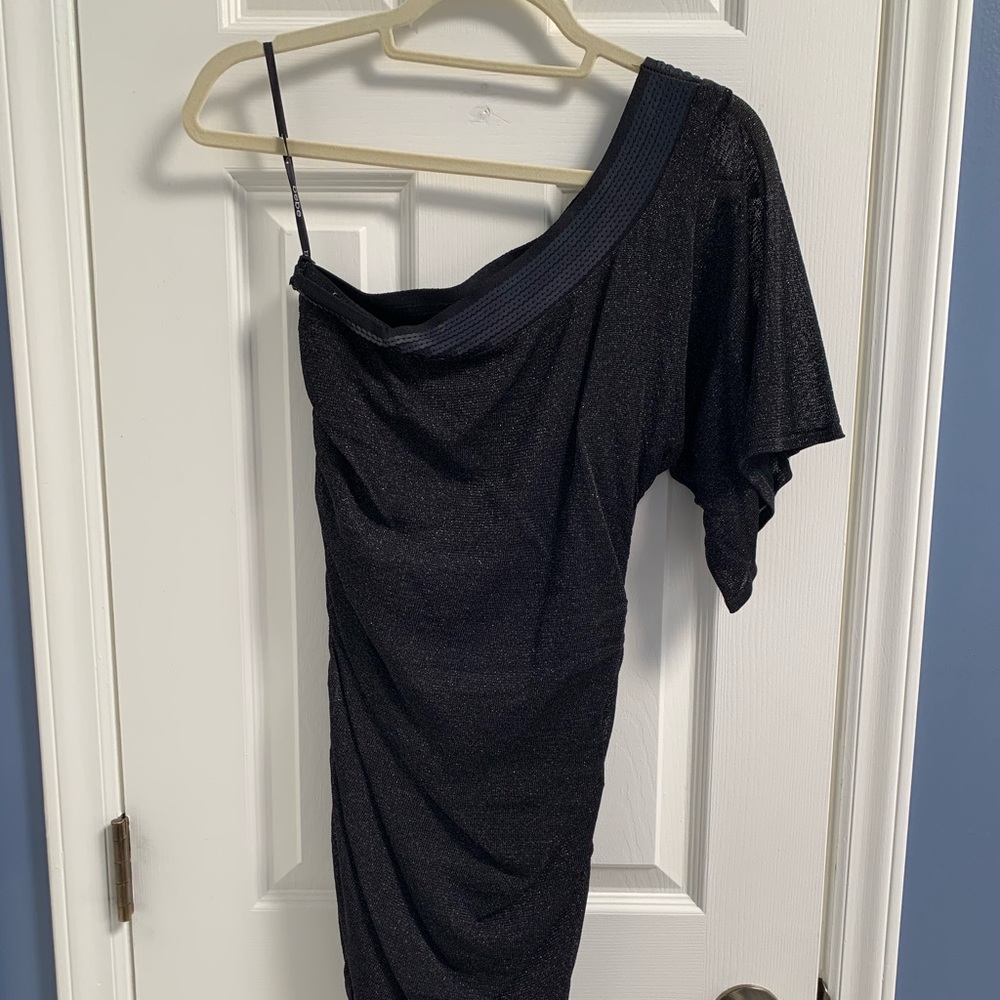 bebe One Shoulder Little Black Dress Size S
